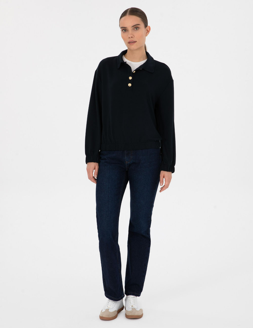 Lacivert Oversize Sweatshirt - Pierre cardin фото 4