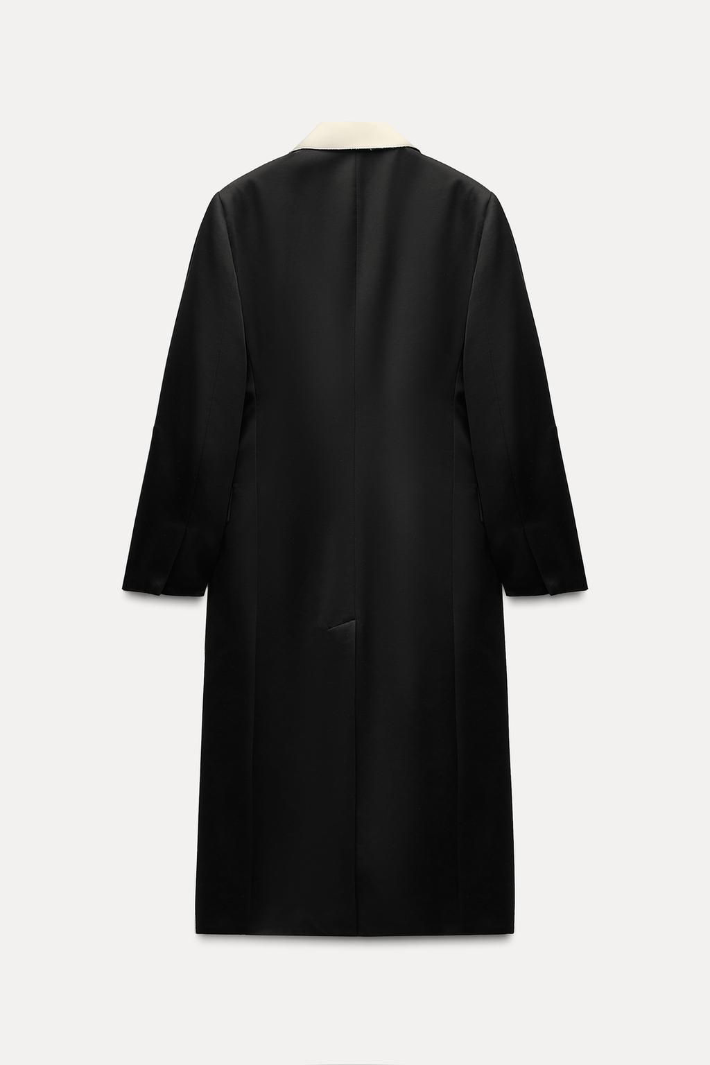 SATIN COAT WITH CONTRAST COLLAR ZW COLLECTION - Zara фото 4