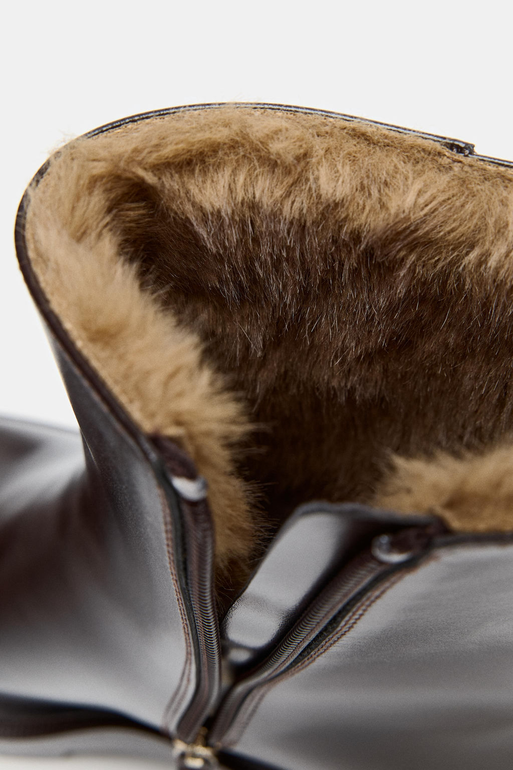 HEELED ANKLE BOOTS WITH FAUX FUR LINING - Zara фото 11