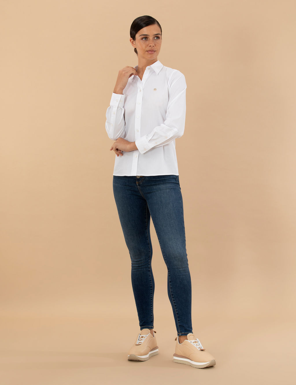 Beyaz Slim Fit Uzun Kollu G_mlek
