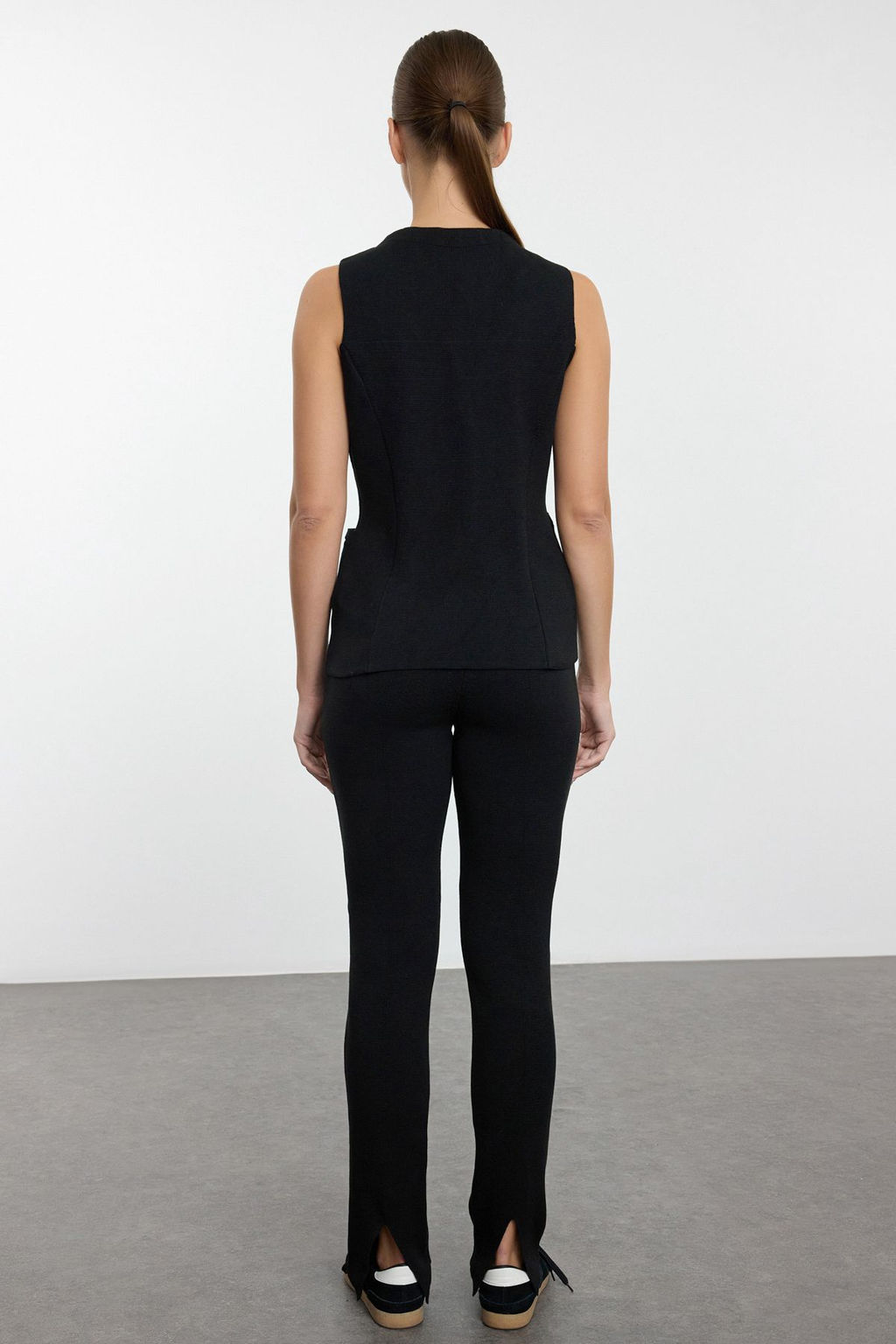 Siyah Premium Iplik/Ozel Iplik Triko Alt-Ust Tak?m TWOAW25AU00003 - Trendyolmilla фото 10