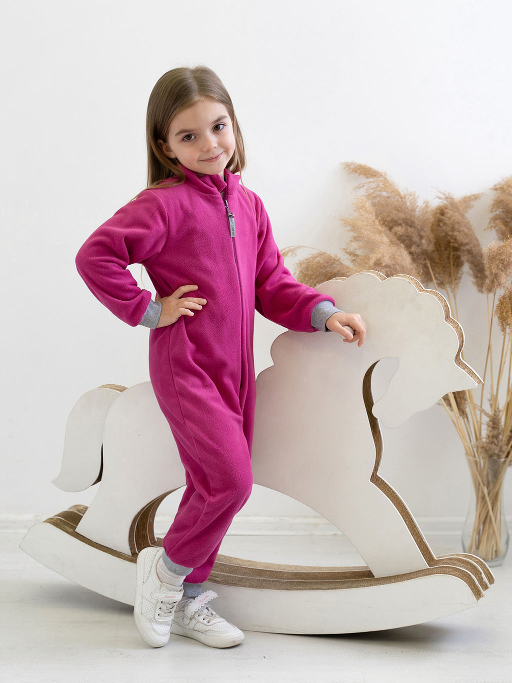 Комбинезон детский флисовый фуксия