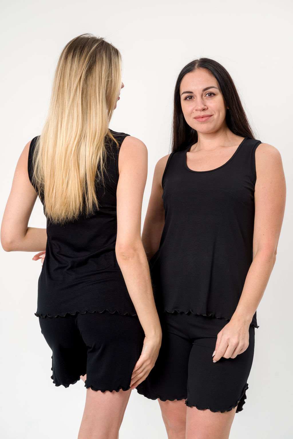 Пижама женская Сима из майки и шорт из вискозы коллекция Лотос,черный - Амадэль фото 9