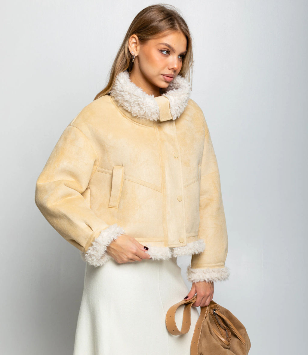 Дублёнка #КТ7580 (1), светло-бежевый - Dommod фото 2