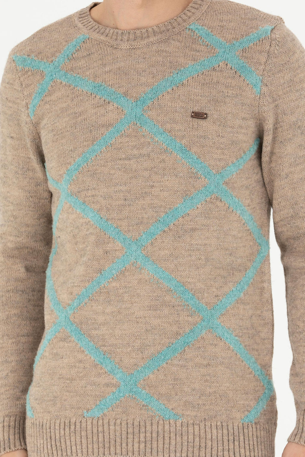 Мужской свитер песочного меланжа - U.s. polo assn фото 13