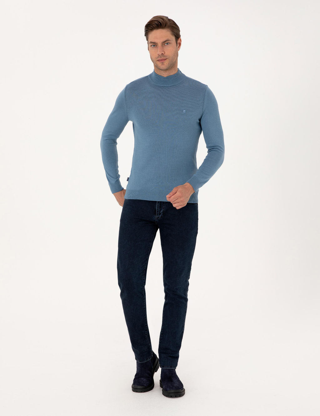 Mavi Slim Fit Yar_m Bal_k__ Yaka Basic Triko Kazak - Pierre cardin фото 4