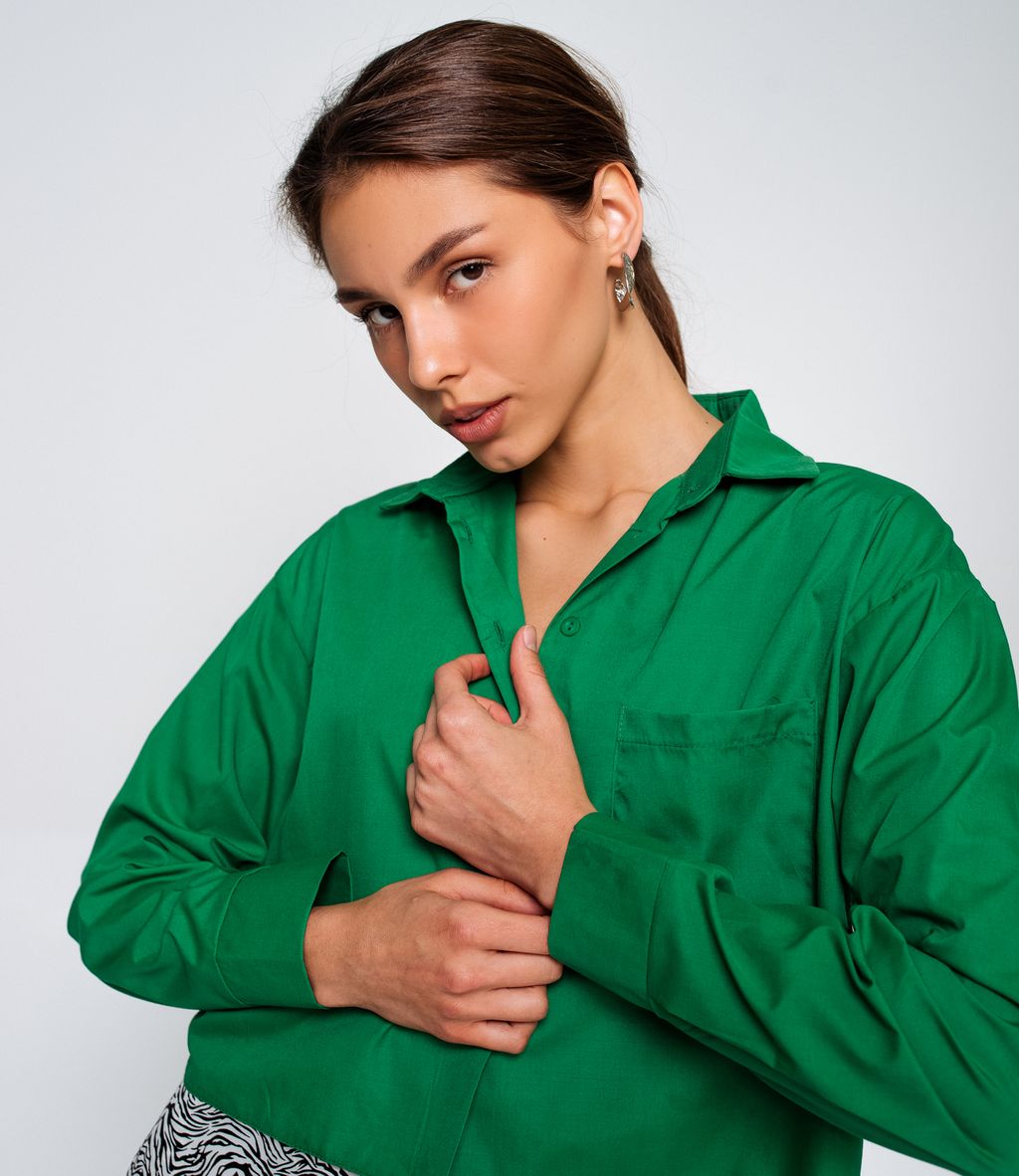 Рубашка #ОБШ1548, зелёный