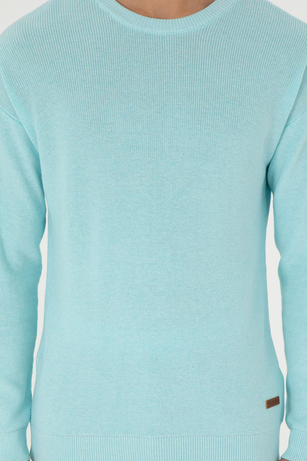 Erkek Regular Fit Bisiklet Yaka A__k Mavi Melanj Basic Kazak - U.s. polo assn фото 6