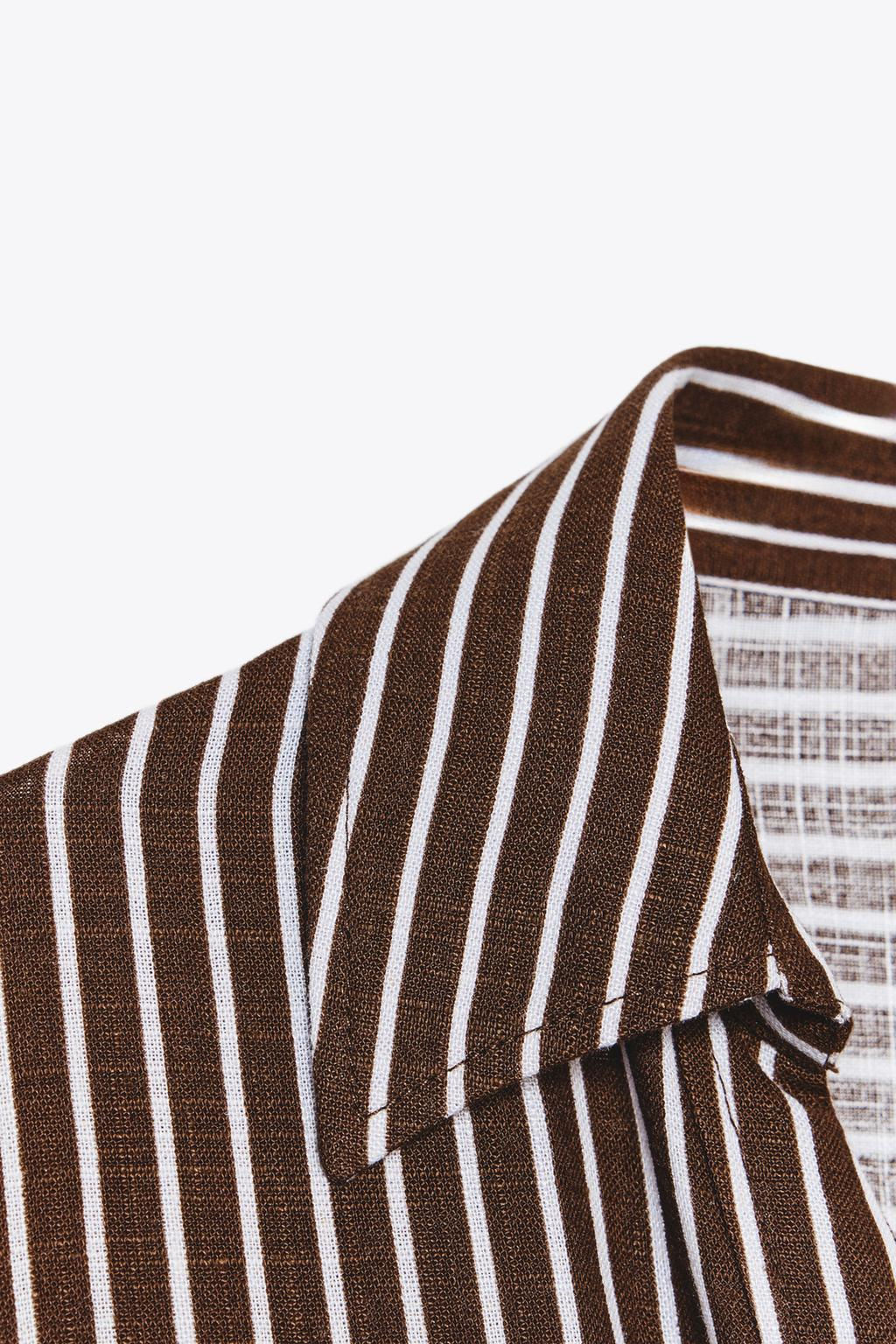 CROPPED LINEN BLEND SHIRT - Zara фото 41