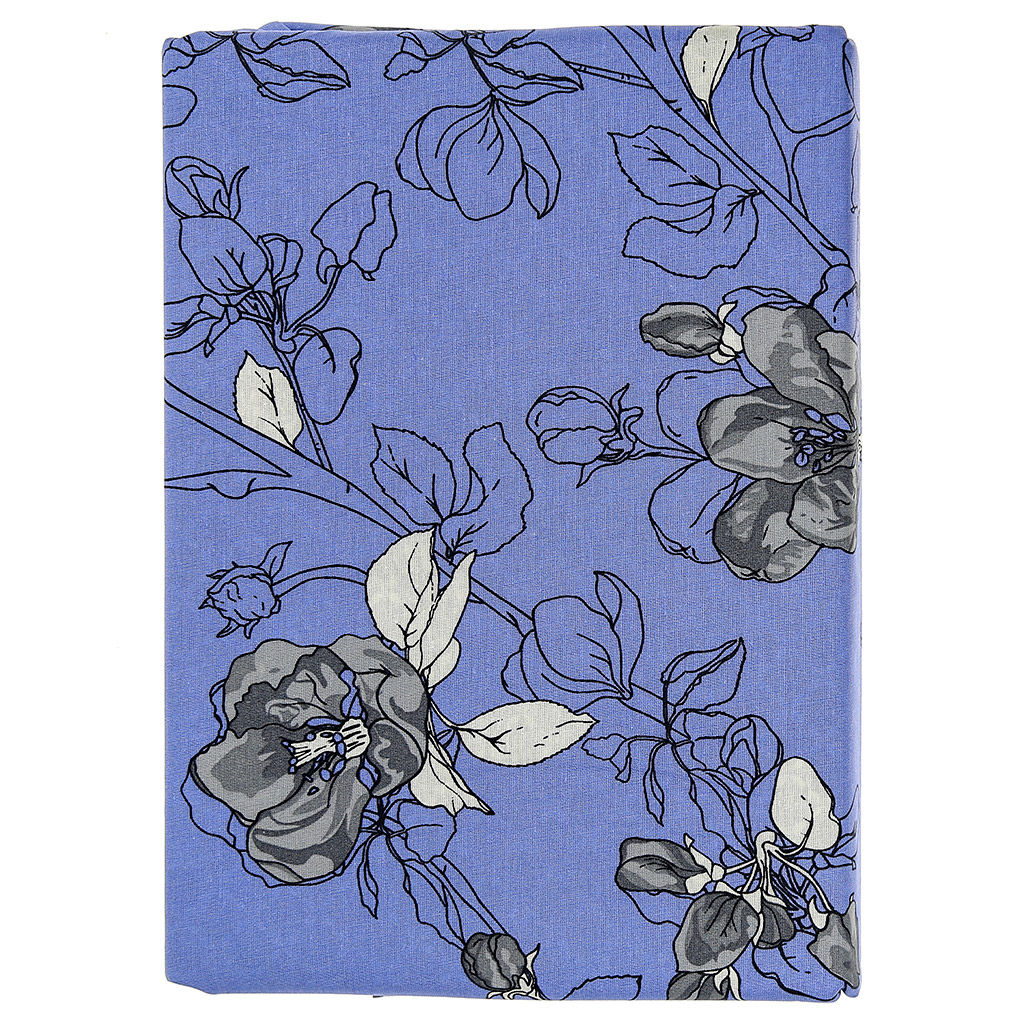 Постельное белье, комплект 1,5 спальный "Цветы сакуры-2/12, лавандовый", 4 предмета: пододеяльник 145х215см, простыня классическая цвет серый 150х215см, 2 наволочки 70х70см с клапаном-запахом, бязь 121г/м2, хлопок 100%, упаковка "Классическая" ПВХ 32