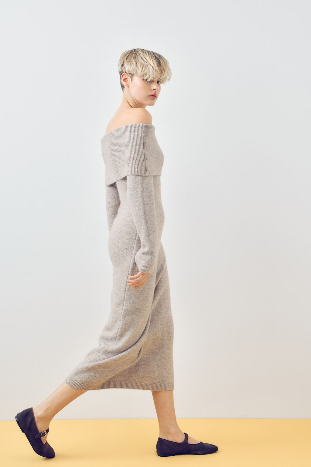 Vestido off-the-shoulder en punto fino - H&m фото 4