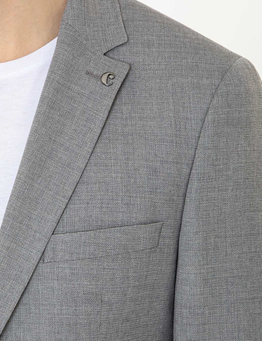 Серая зауженная шерстяная куртка - Cacharel фото 6