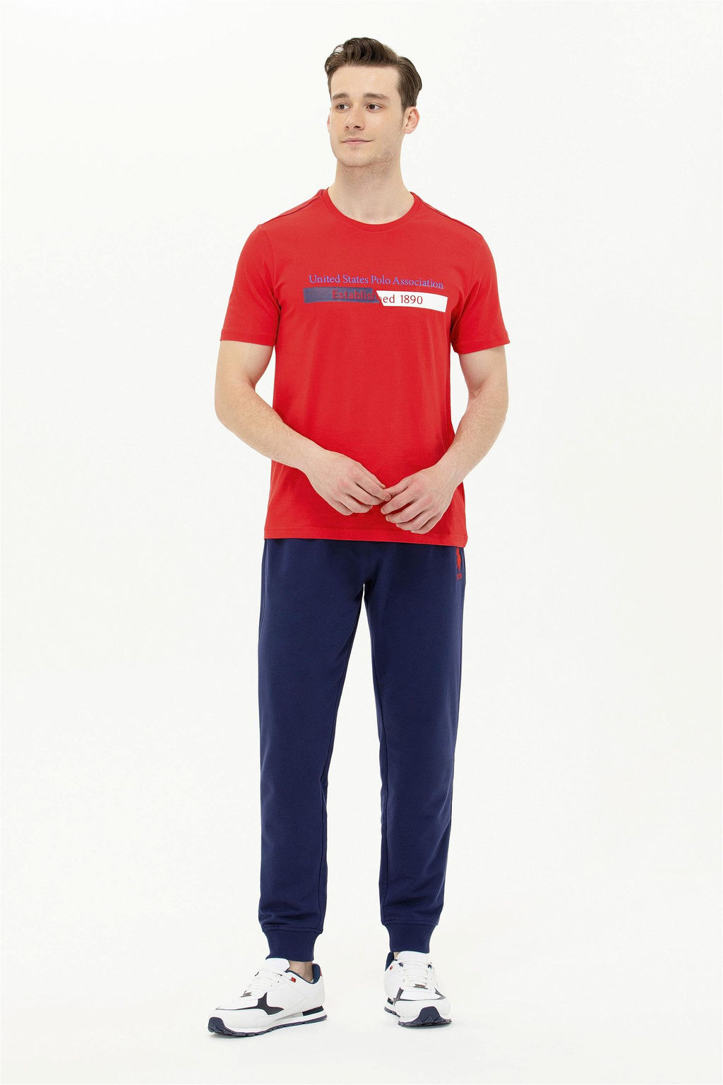 Мужская красная футболка с круглым вырезом - U.s. polo assn фото 10