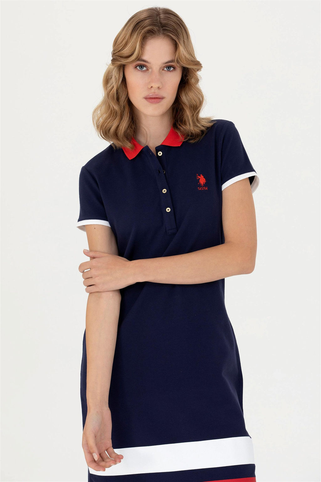 Женское темно-синее трикотажное платье Неожиданная скидка в корзине - U.s. polo assn фото 4