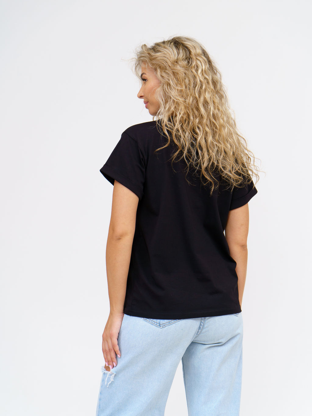 Футболка Хлопок 95%, лайкра 5% Классика аква - Ивассорти фото 72