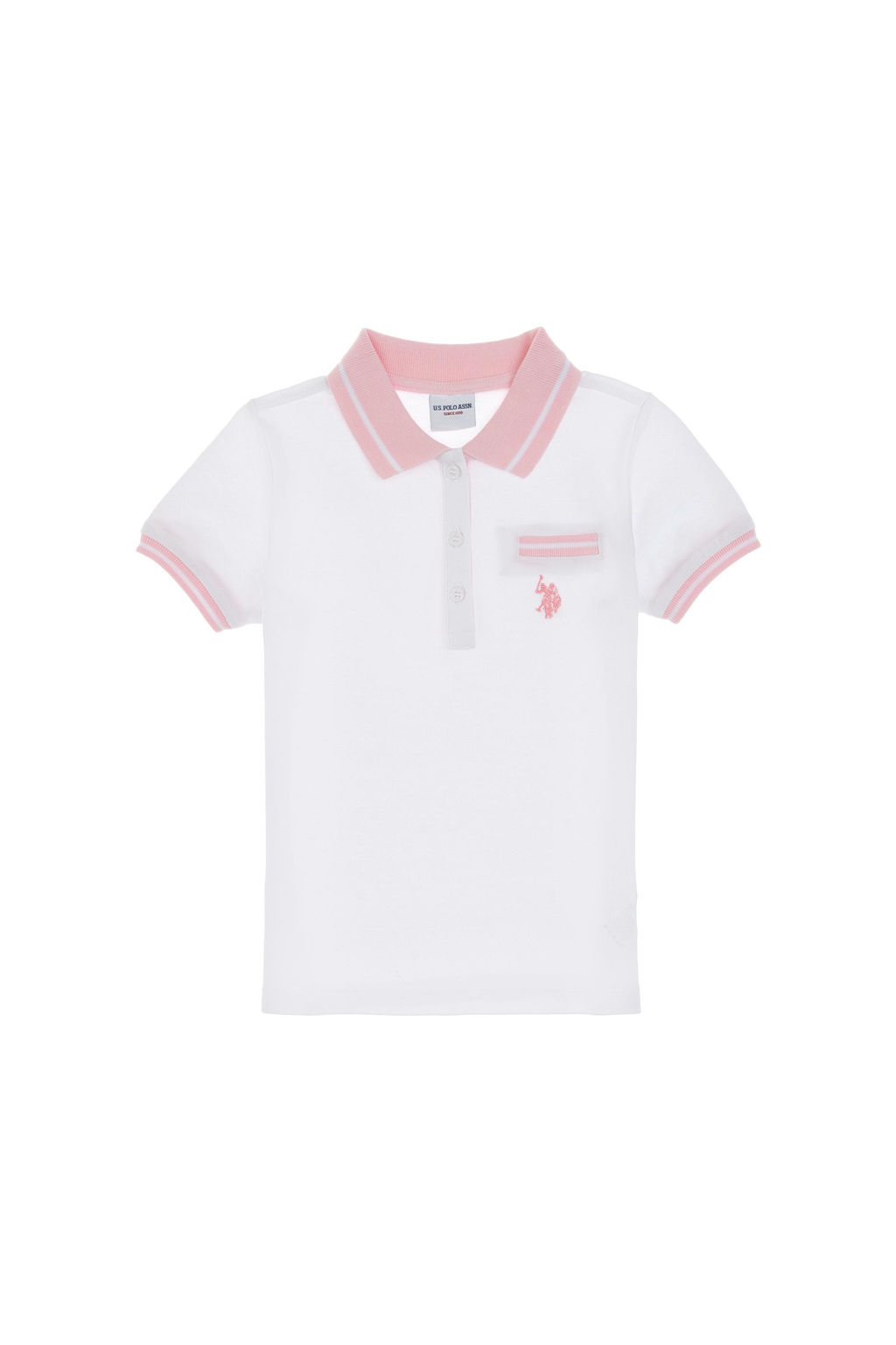K_z _ocuk Beyaz Polo Yaka Ti__rt Sepette S_rpriz _ndirim - U.s. polo assn фото 2
