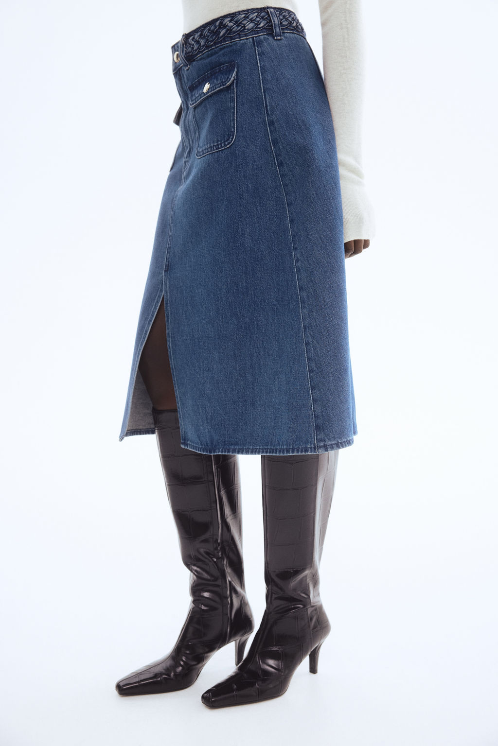 Falda denim con ribete trenzado - H&m фото 5