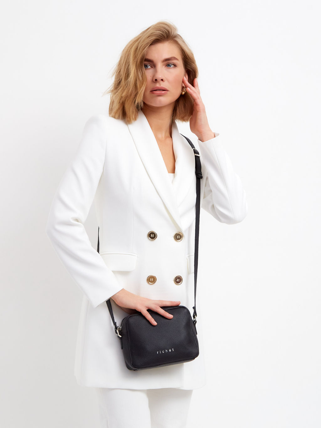 Женская кожаная сумка Richet 2611LN 664 Черный(s)