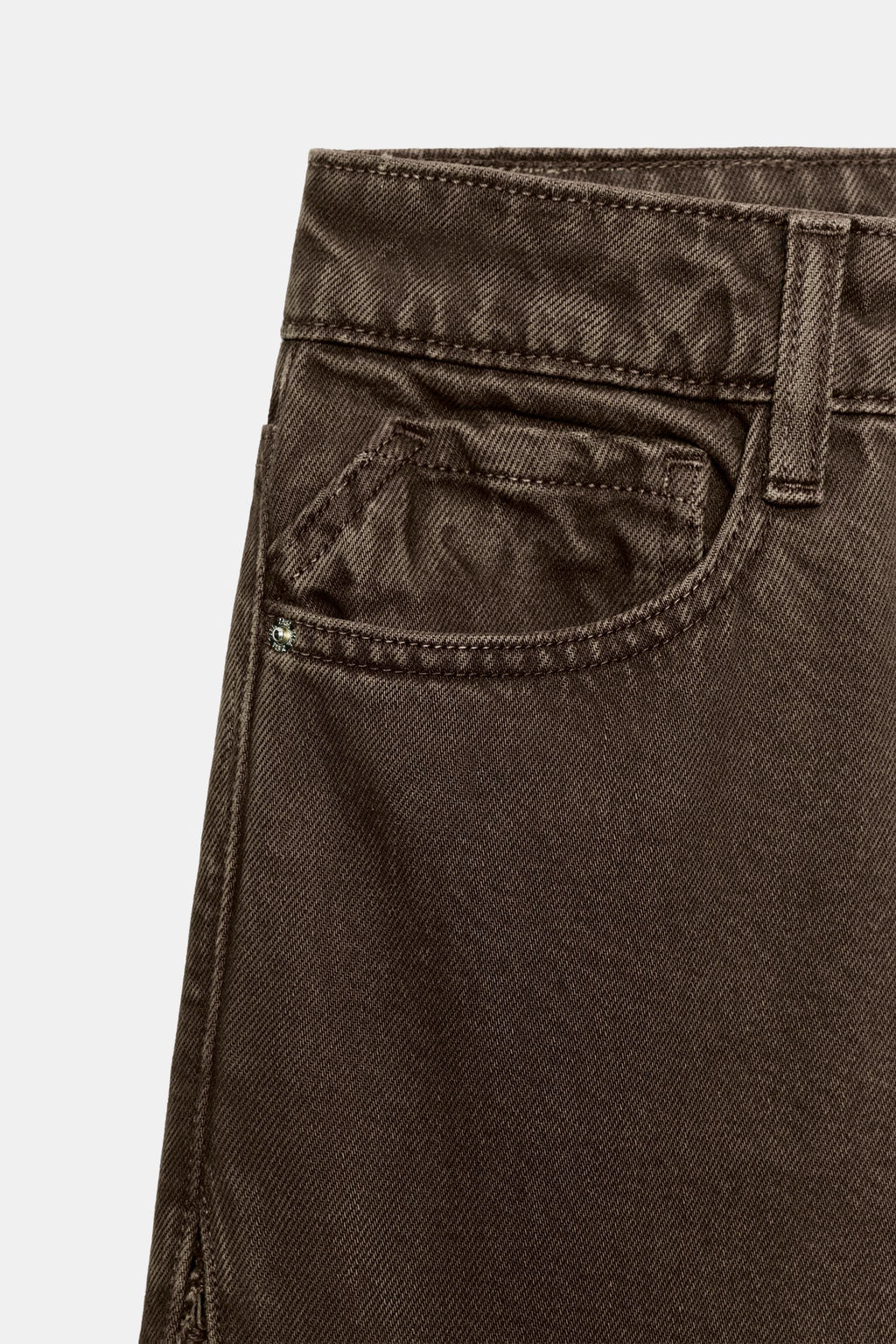 JEANS Z1975 LOOSE TIRO MEDIO COMBINADO CROCHET / Marr?n - Zara фото 9