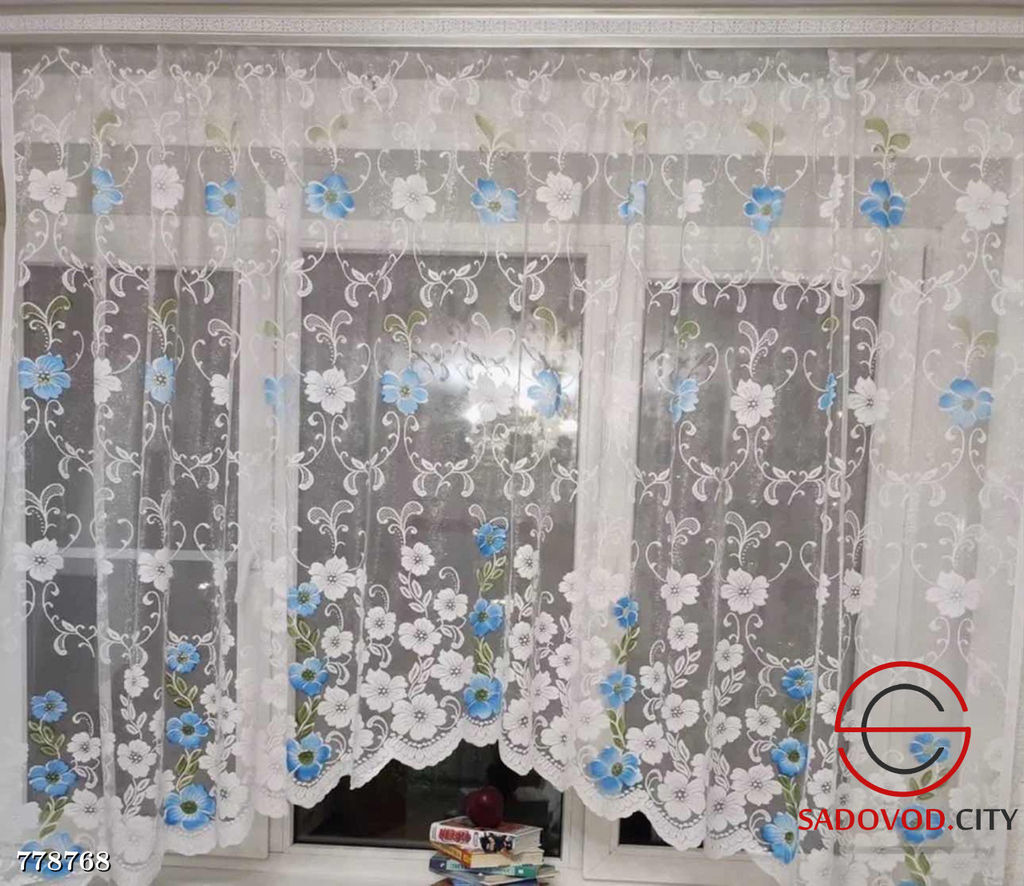 Кухонные шторы арка с принтом