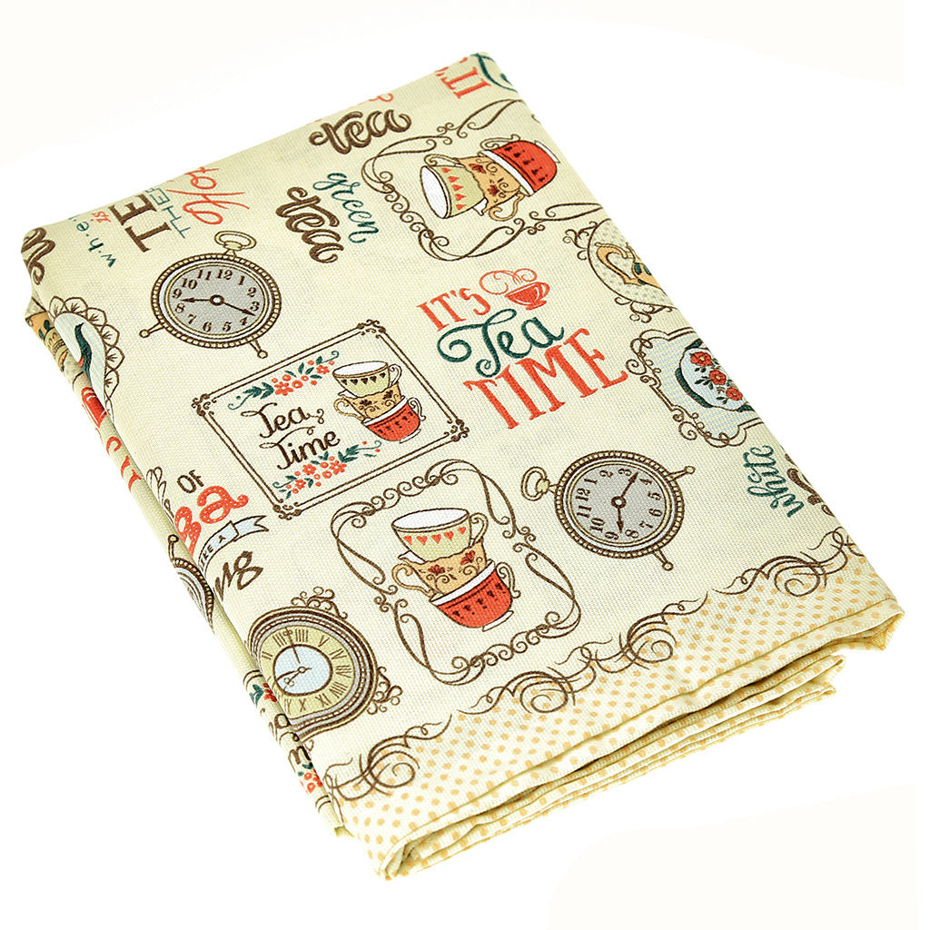 Скатерть 200х145см Чаепитие, длина стола до 160см, на 6-8 персон, рогожка (хлопок 100%) 171г/м2, упаковка классическая, пакет ПВХ 28х41см, Домашняя мода (Россия)  фото 3