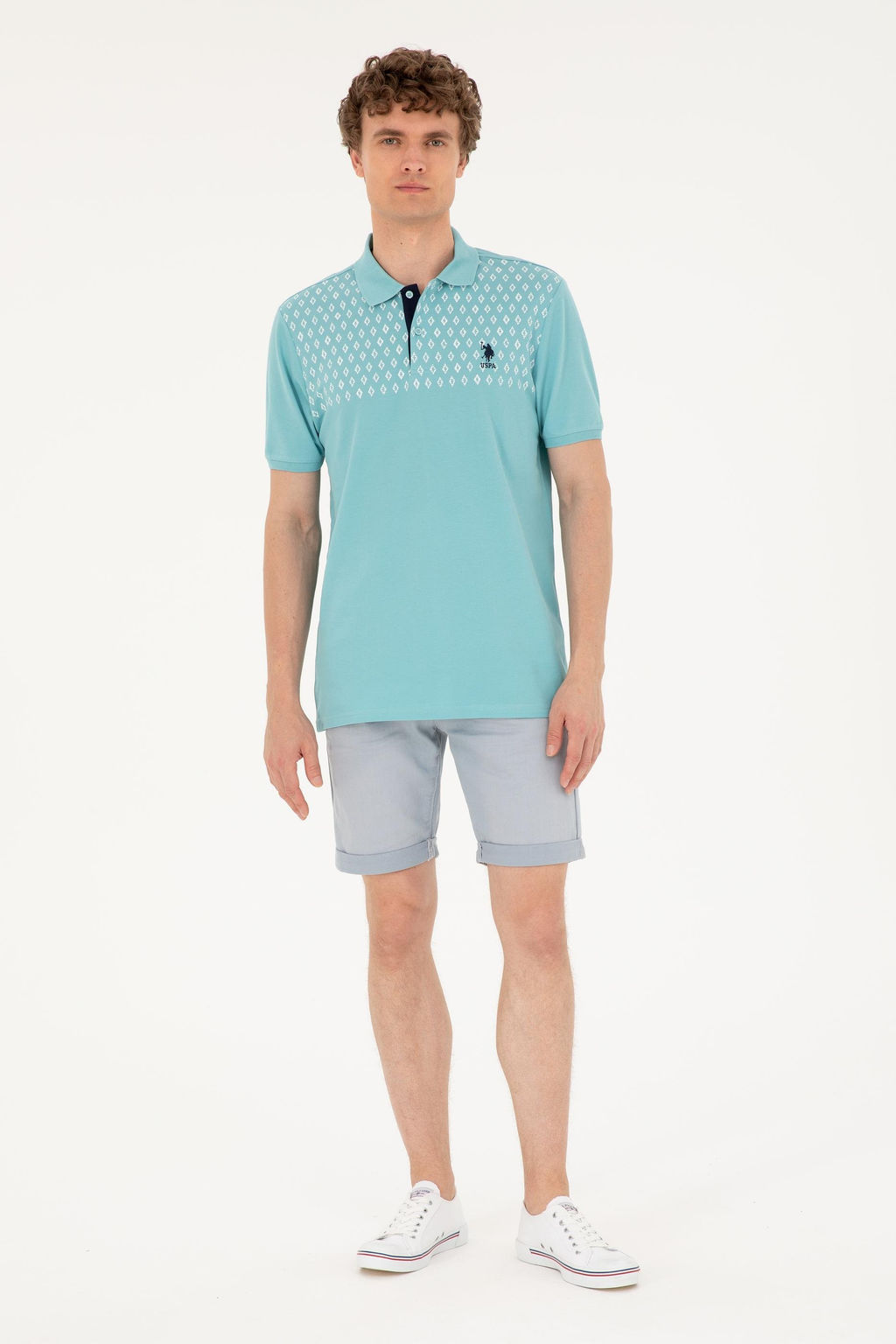 Футболка U.S. Polo Assn мужская мятная хлопок  фото 4