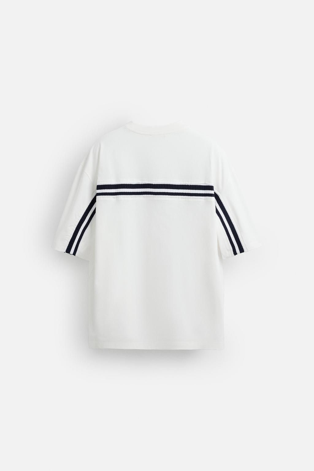 CONTRAST STRIPE T-SHIRT - Zara фото 8