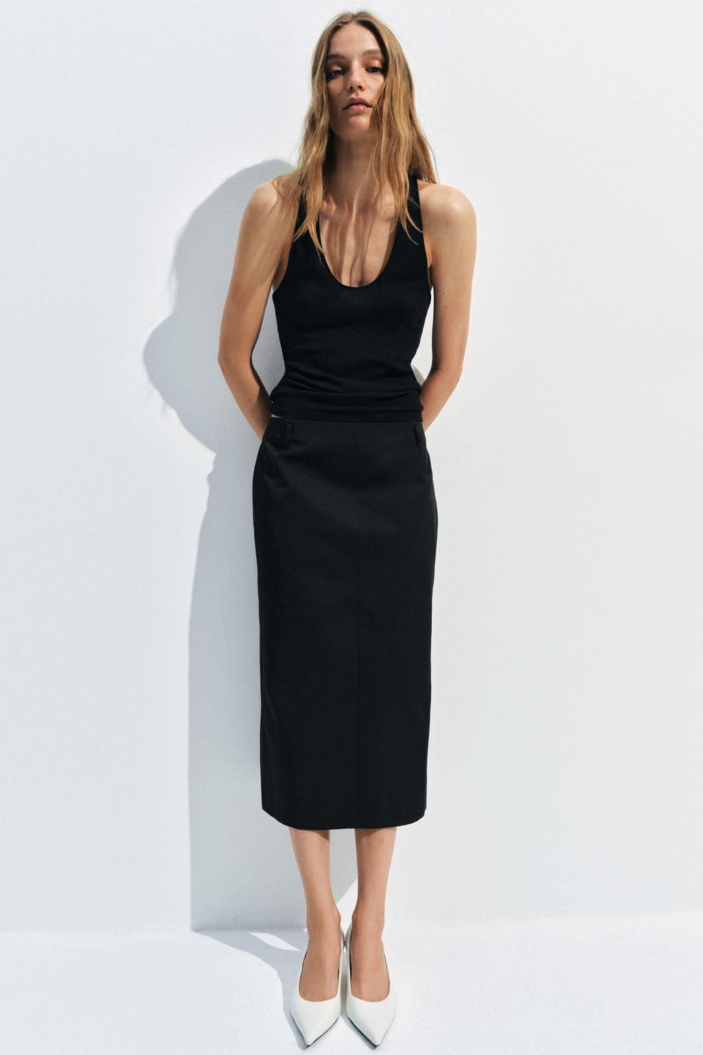 ZW COLLECTION VENTED MIDI SKIRT - Zara фото 6