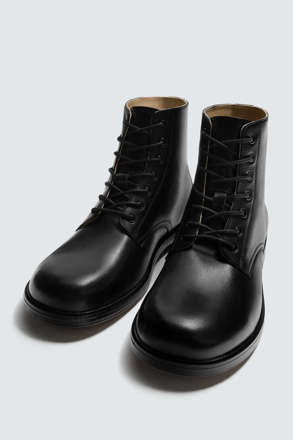 LIMITED EDITION LEATHER LACE-UP BOOTS - Zara фото 5