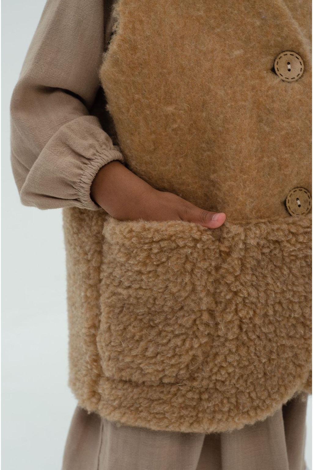 Жилет детский меховой ПЛЮША - Woollamb фото 15