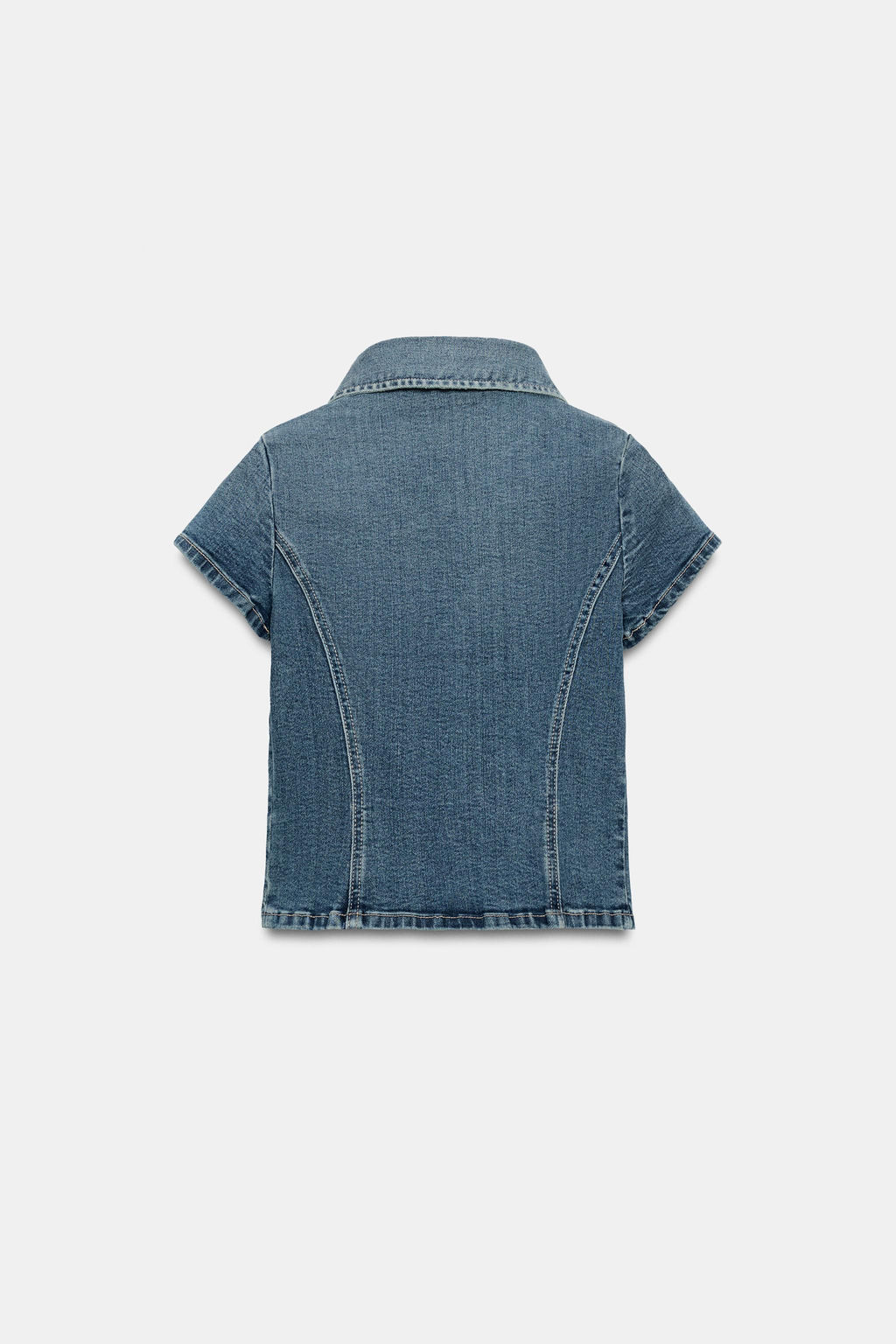 CAMISA ENTALLADA DENIM TRF / Azul