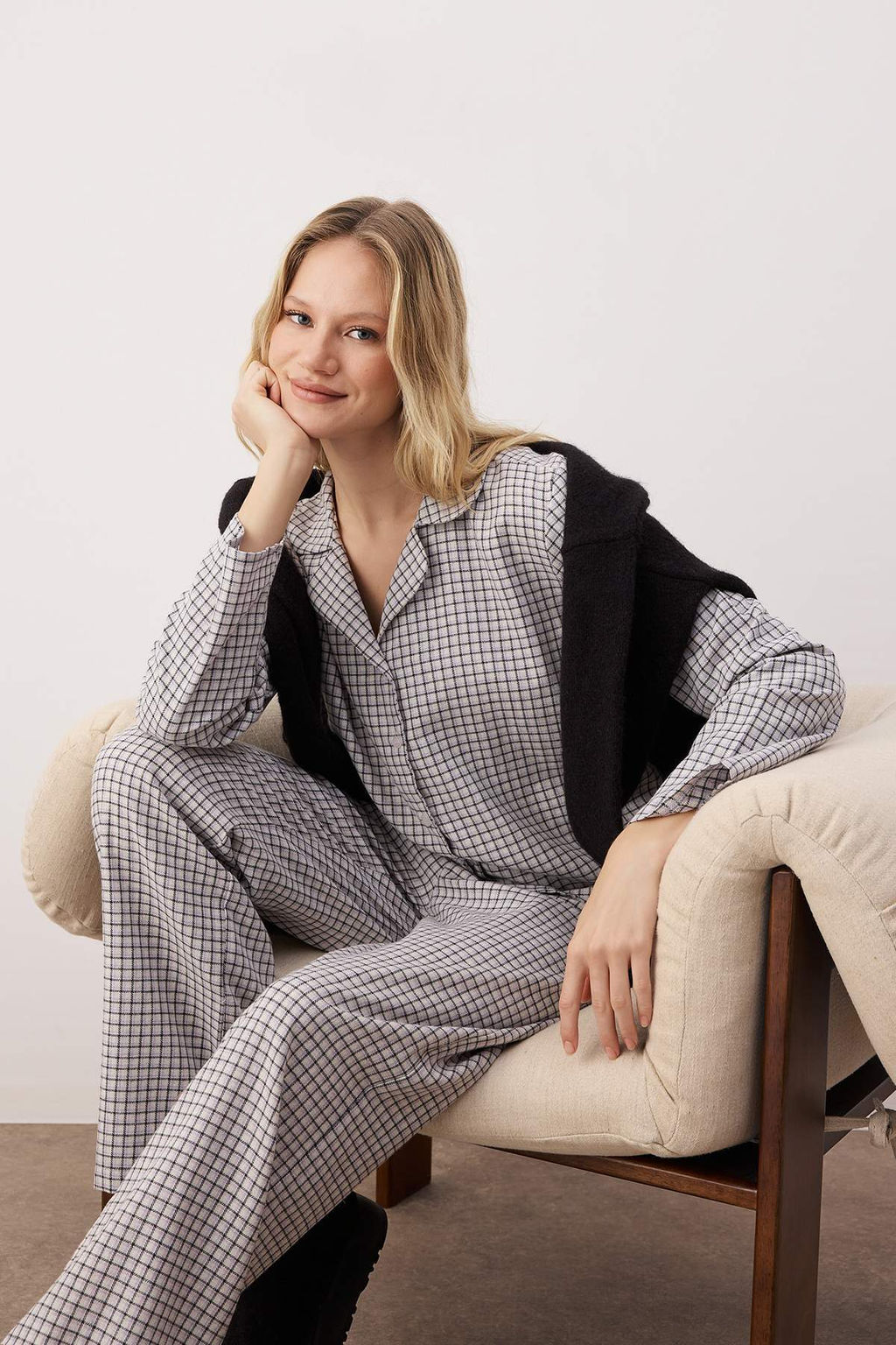 Gul Kurusu Kal?n/K?sl?k Ekoseli Flanel Dokuma Pijama Tak?m? THMAW26PT00196 - Trendyolmilla фото 5