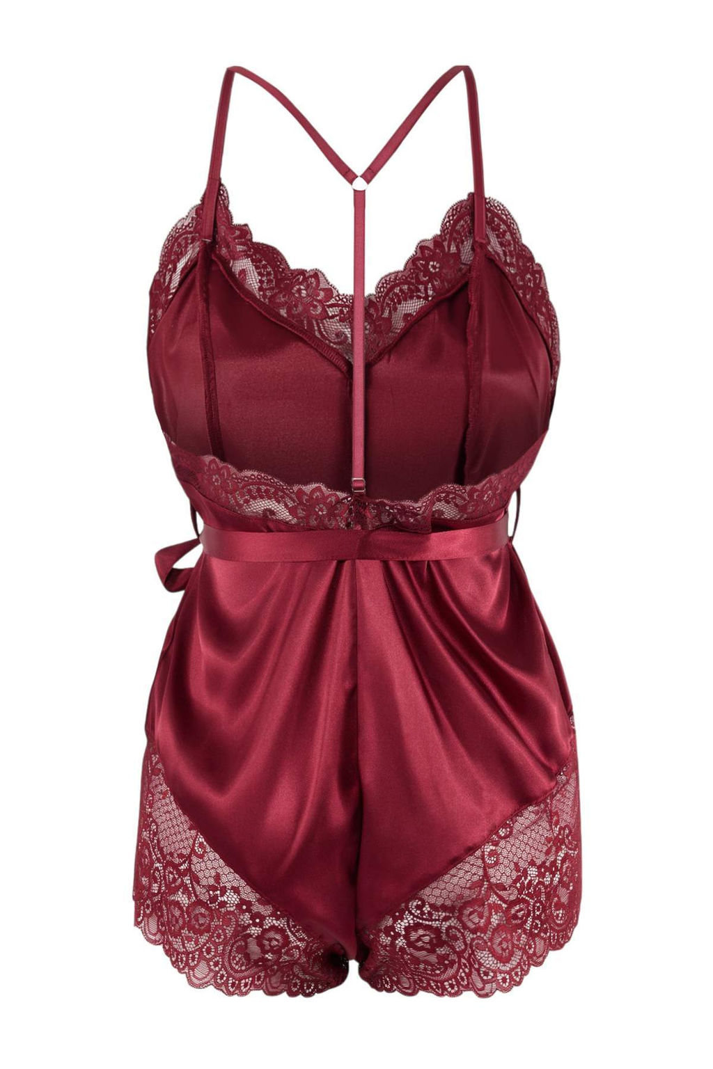 Bordo Dantel Detayl? Kusakl? Saten Dokuma Tulum THMSS26TU00001 - Trendyolmilla фото 2