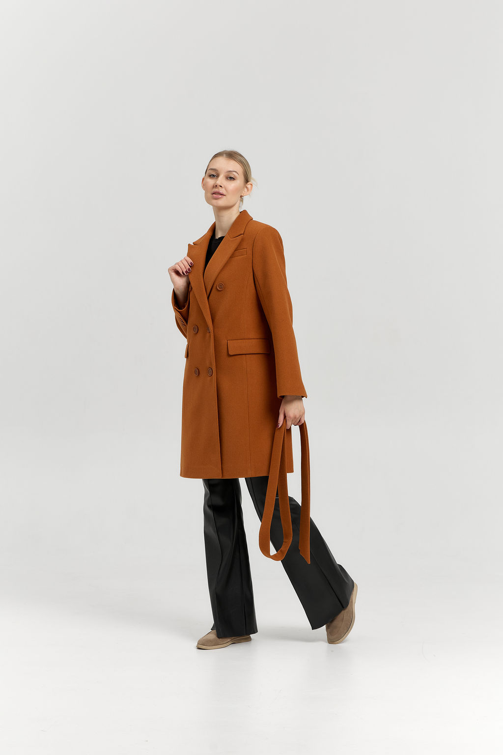 Пальто женское демисезонное 26897 (карамель)