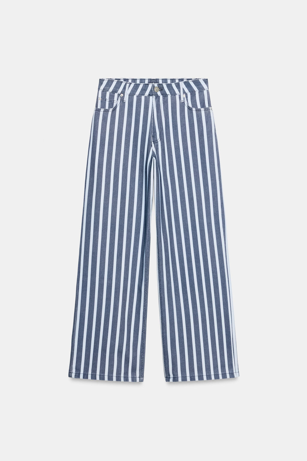 JEANS ZW COLLECTION LOOSE TIRO MEDIO RAYAS / Azul - Zara фото 4