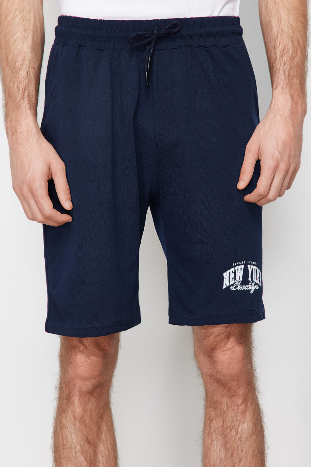 TRENDYOL MAN Lacivert Bask?l? Regular Fit Orme Sortlu Pijama Tak?m? TMNSS24PT00012 - Trendyolmilla фото 5