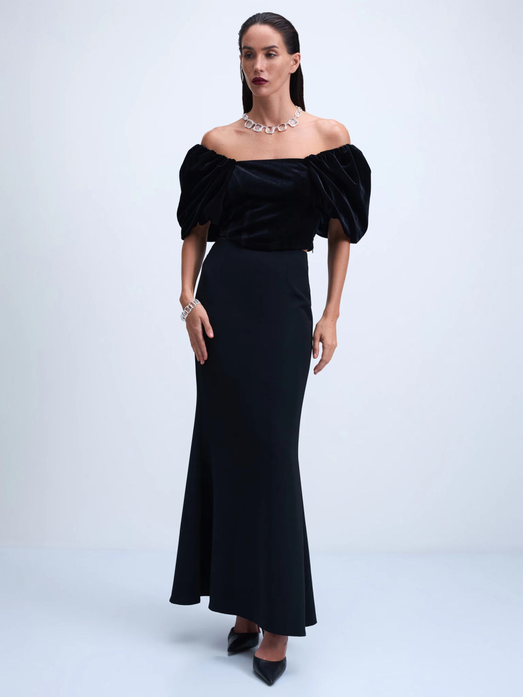 Облегающая блузка из бархата / Zarina  фото 8