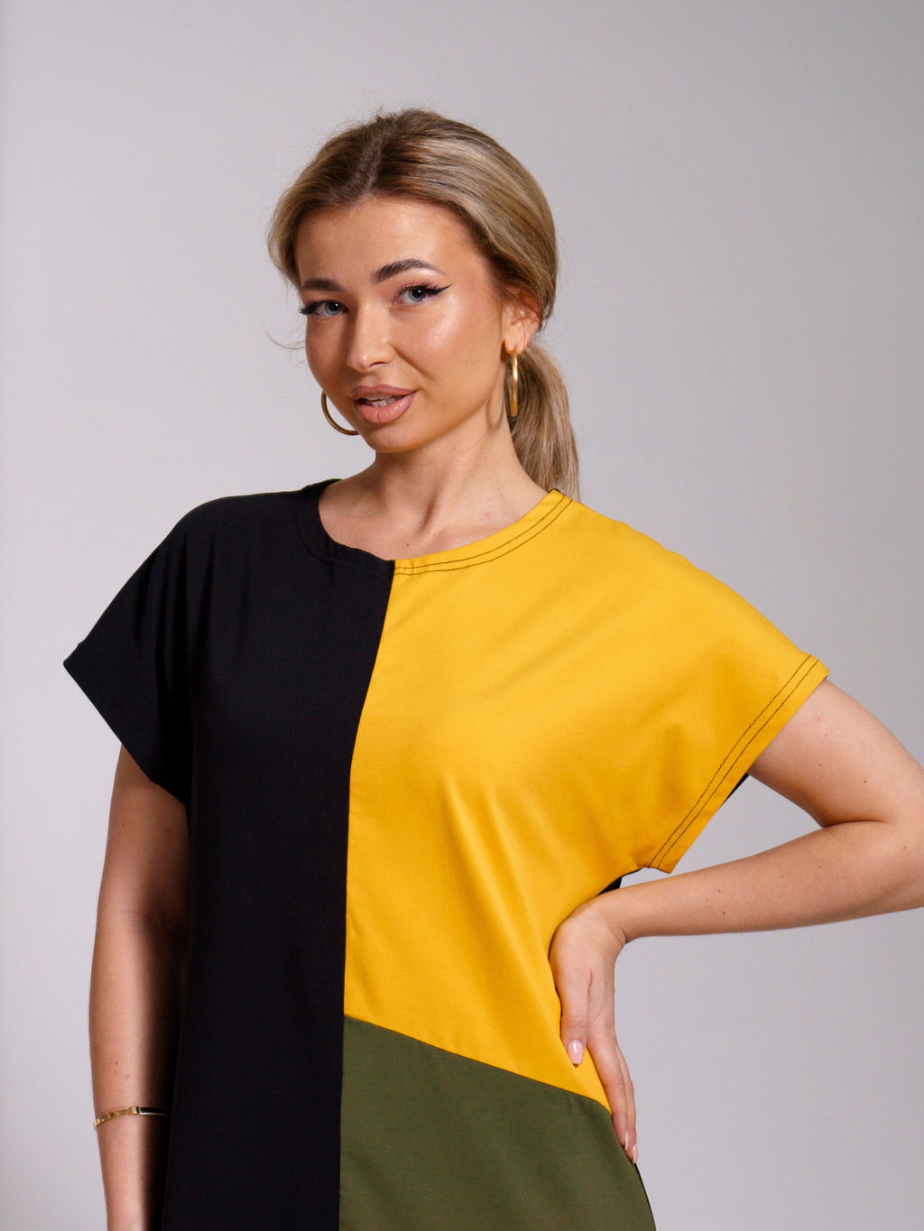 969 Платье "Черный/горчица"