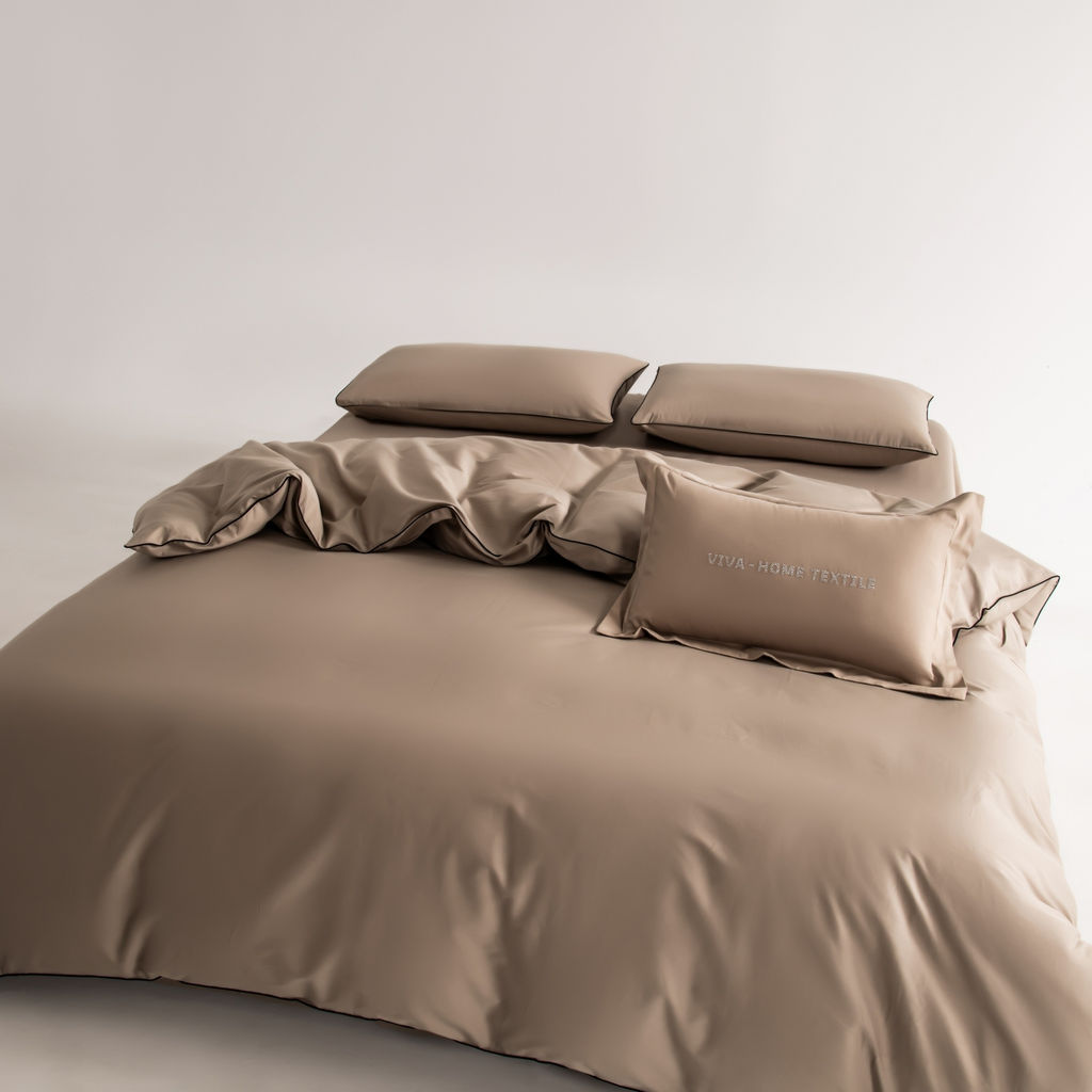 Комплект постельного белья Однотонный Сатин Элитный на резинке OCER022 180*200*30;160*200*30;140*200*30 2 спальный 4 Наволочки