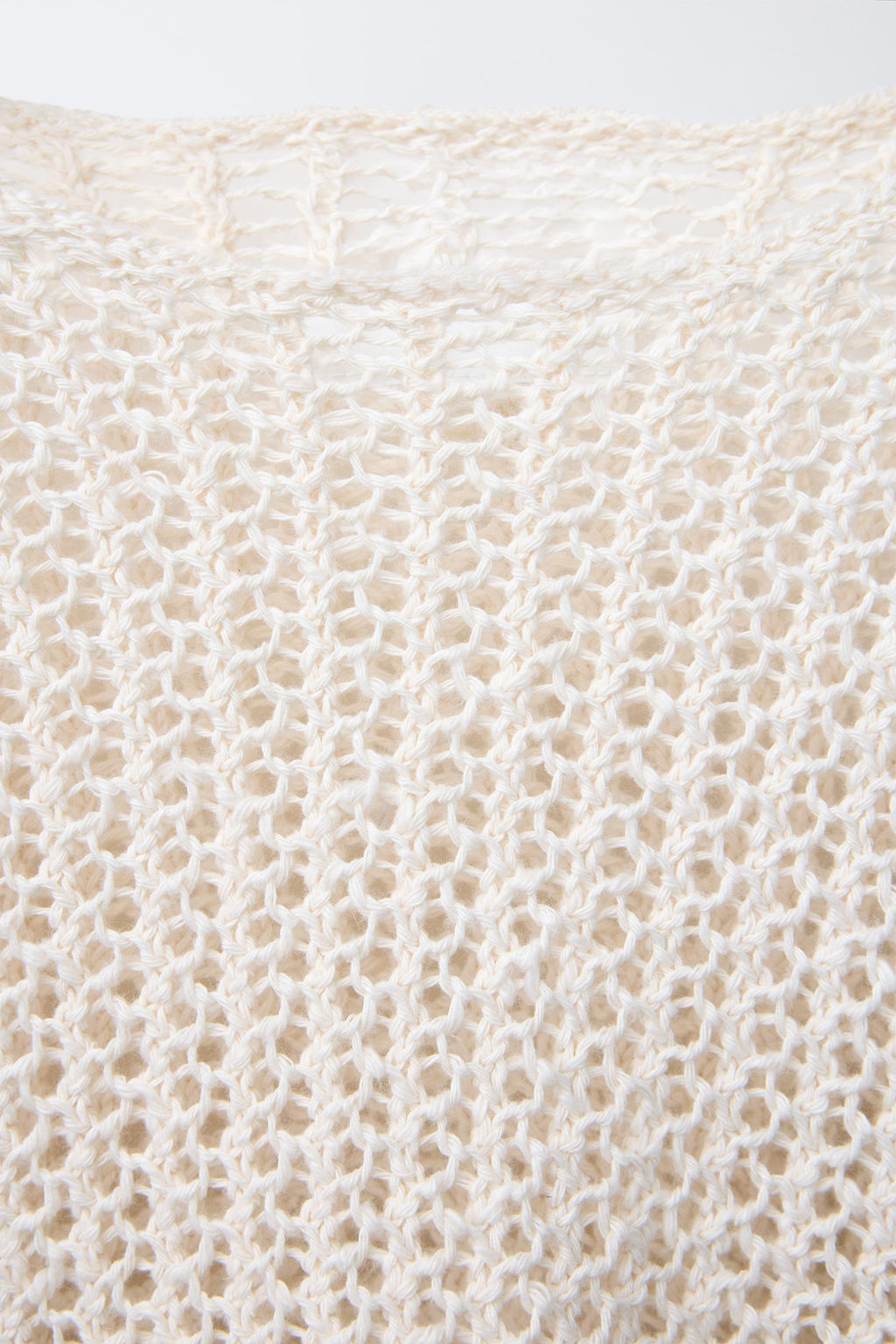 FRINGED MESH KNIT SWEATER - Zara фото 3