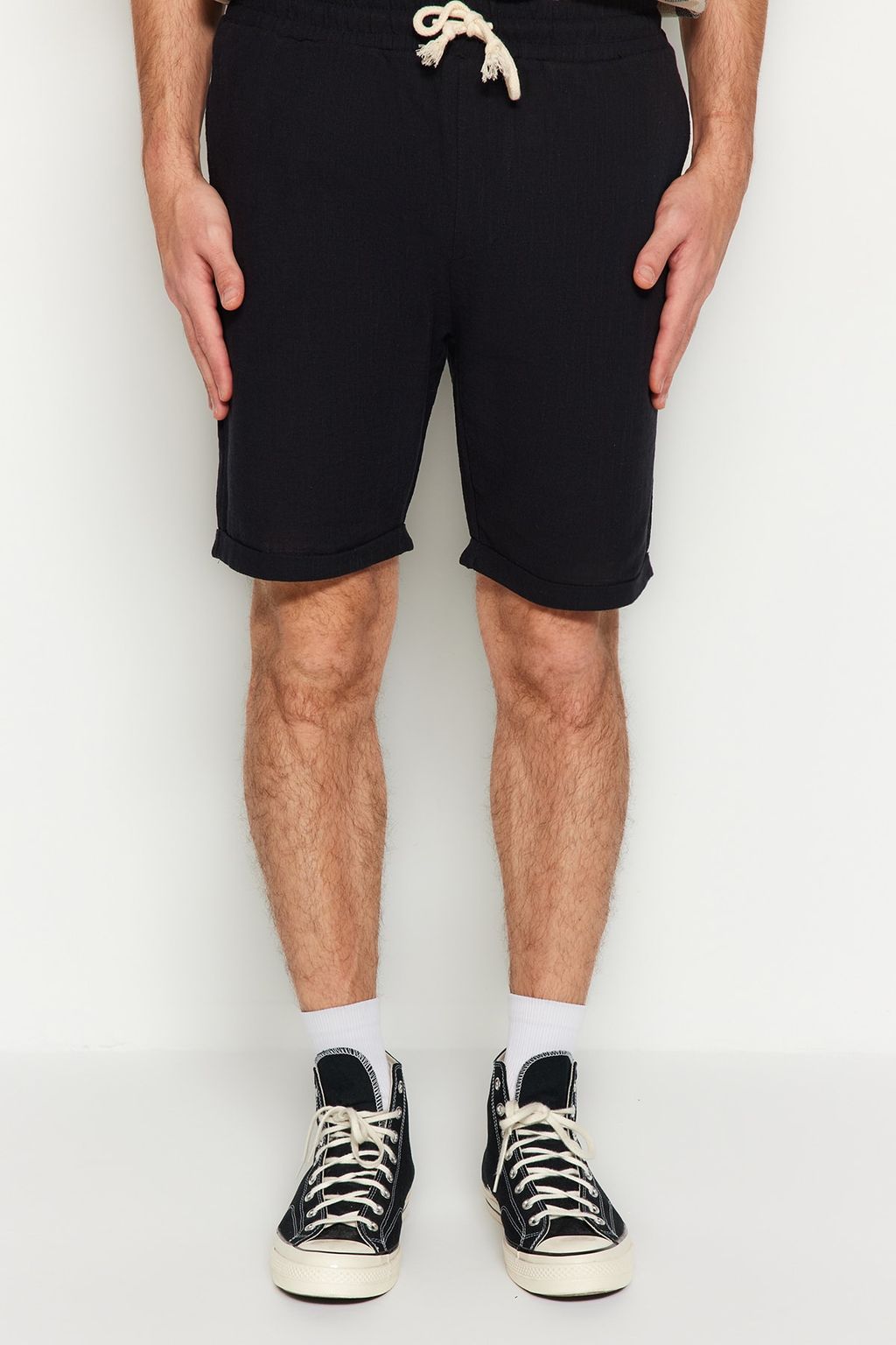 TRENDYOL MAN Ekru Regular Fit Keten Gorunumlu Sort TMNSS23SR00030 - Trendyolmilla фото 18