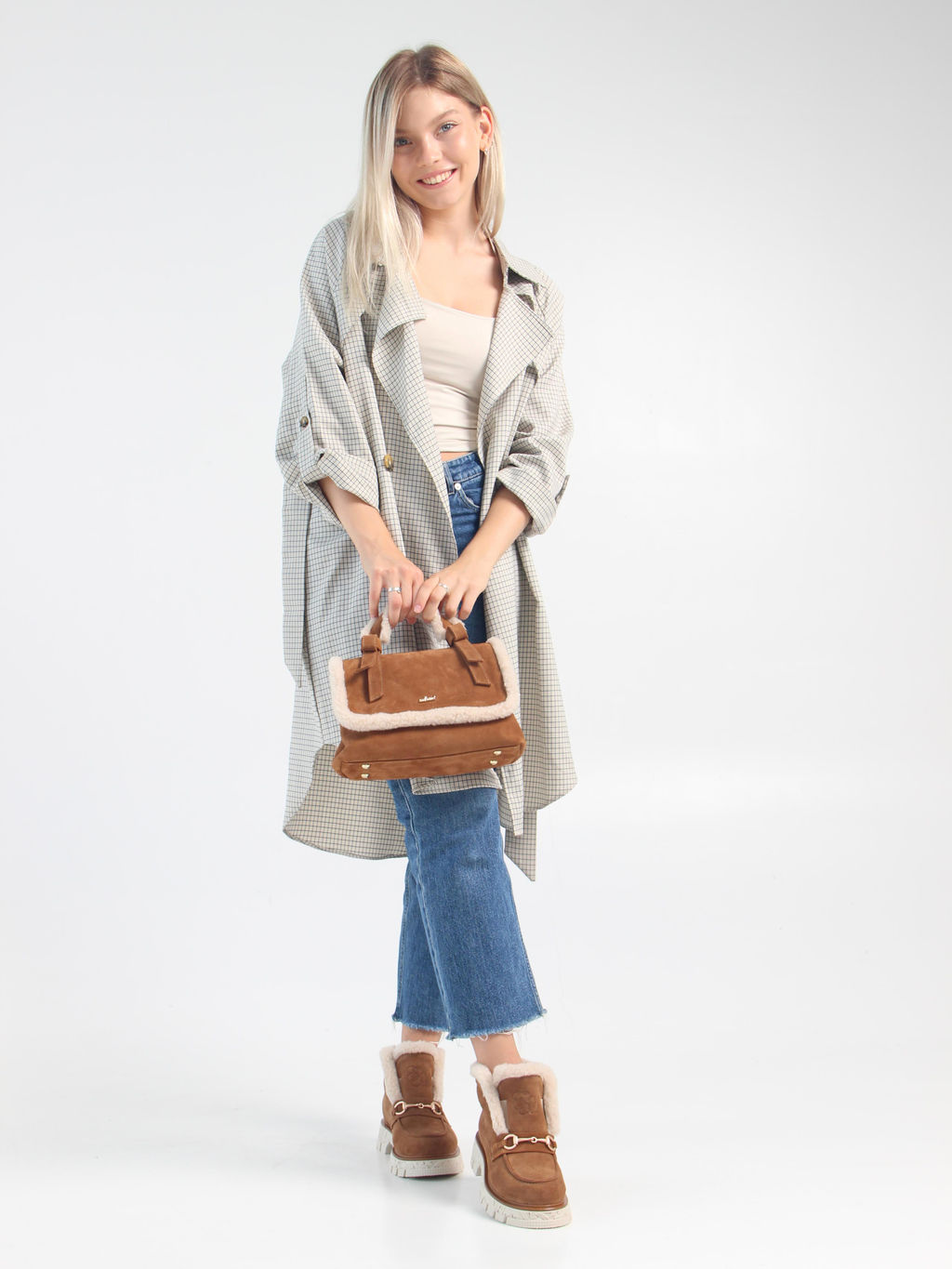 Ботинки 307. PODYUM141 be.светло коричневый замша/Шерсть