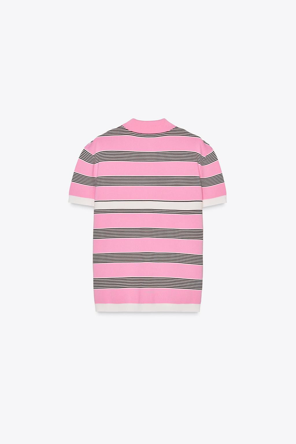 STRIPED KNIT POLO TOP - Zara фото 6