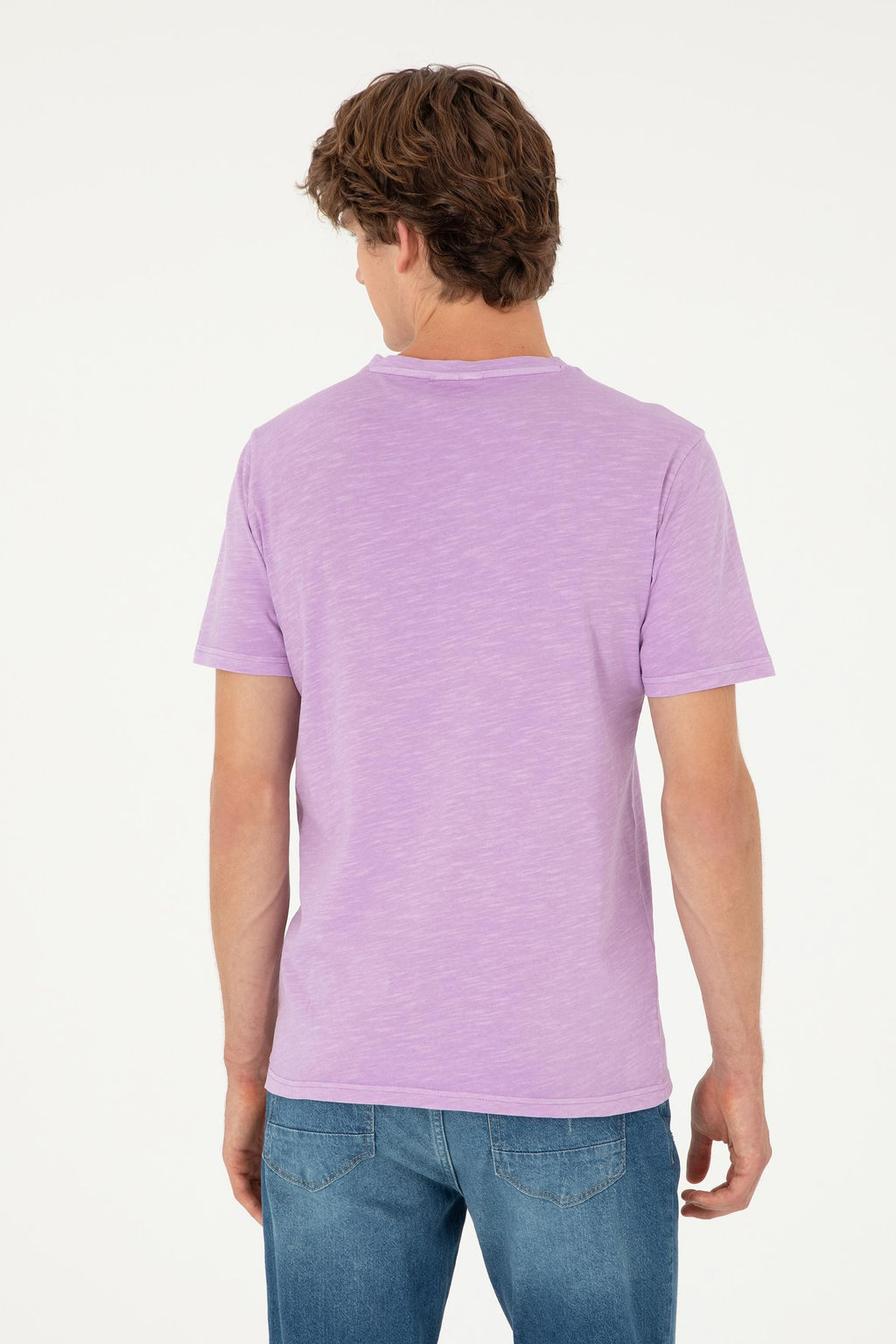 Мужская сиреневая базовая футболка - U.s. polo assn фото 5
