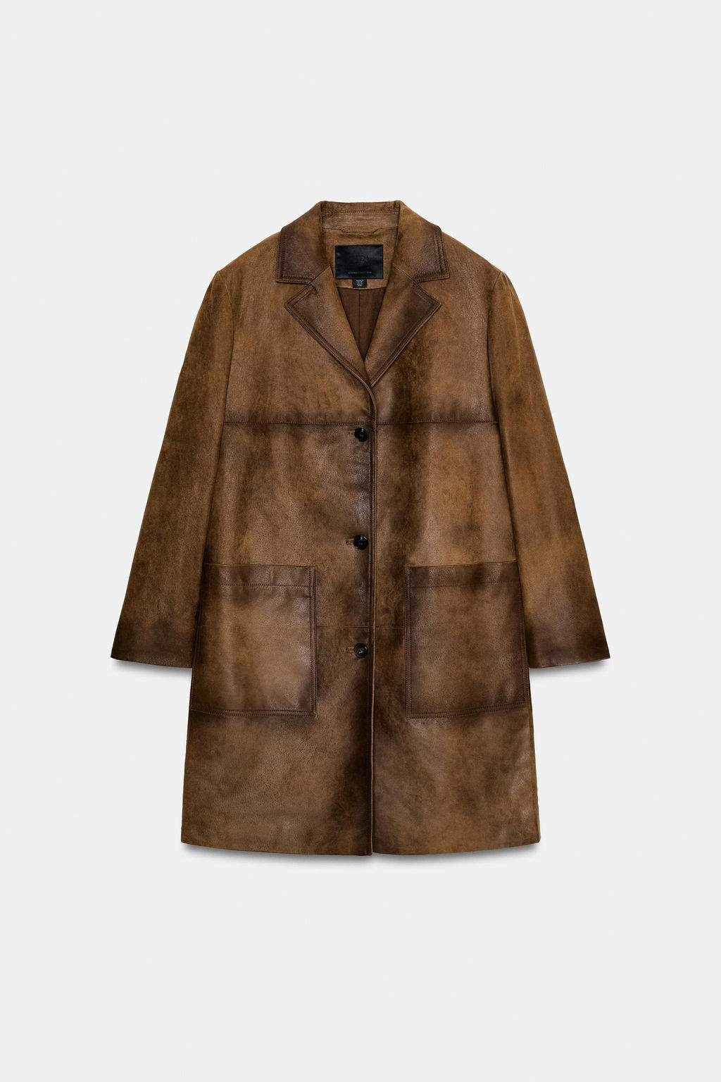 100% LEATHER COAT ZW COLLECTION LIMITED EDITION - Zara фото 7