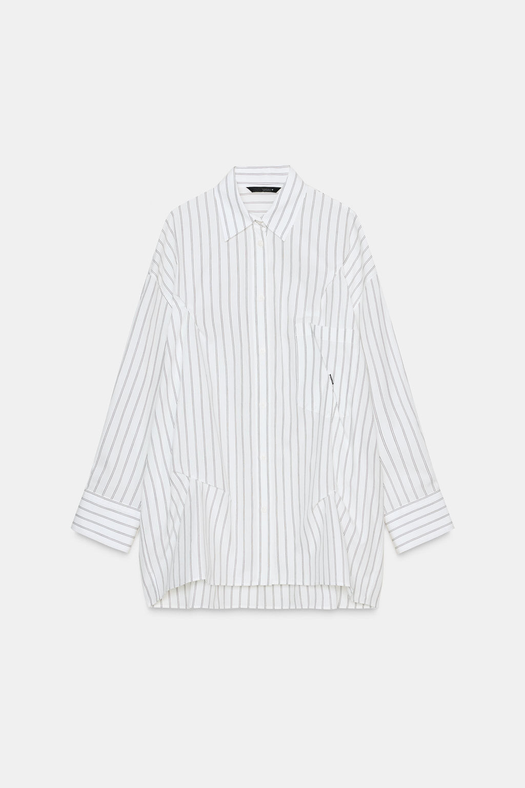 OVERSIZE POPLIN SHIRT WITH TOPSTITCHING - Zara фото 3