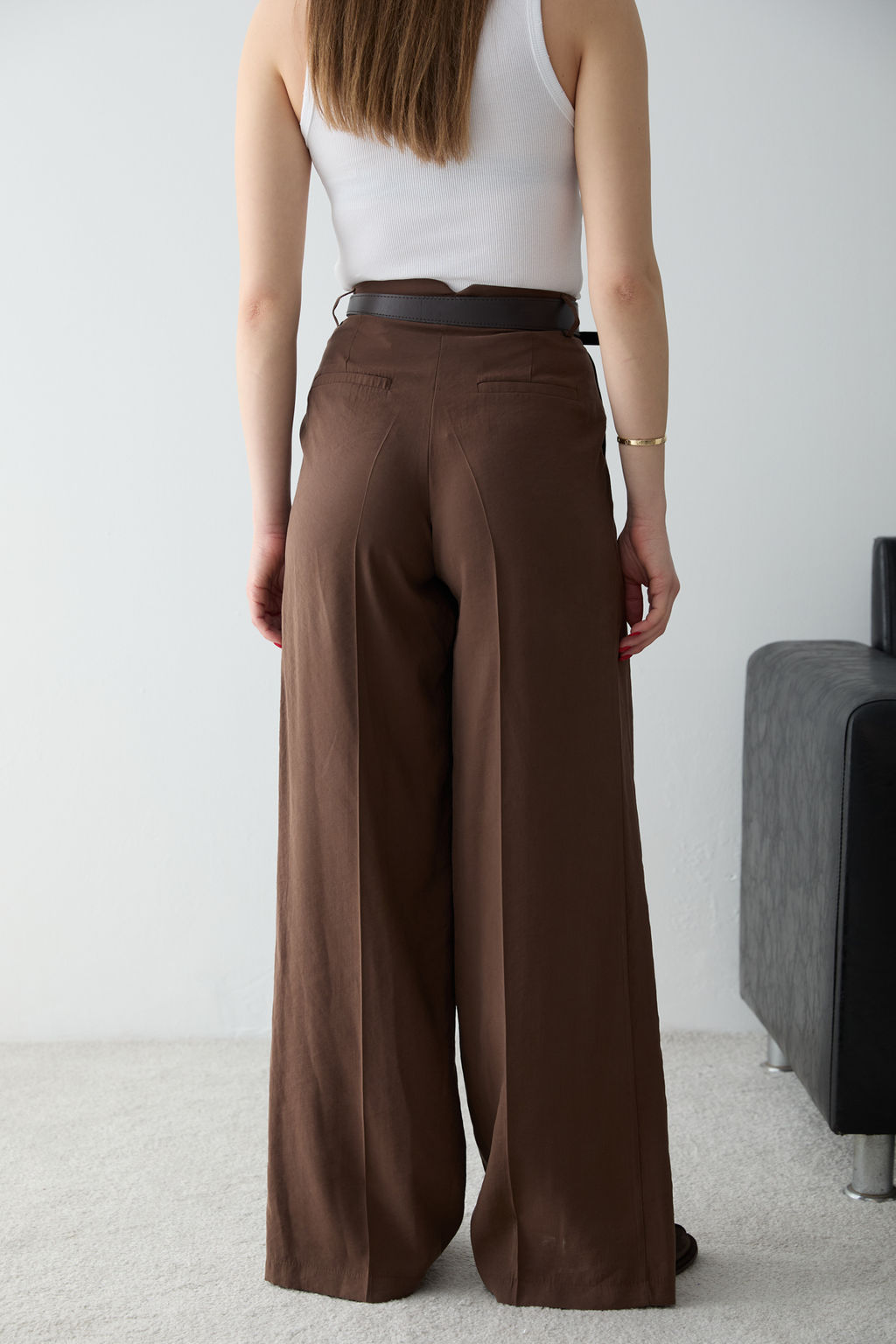 Kahverengi Modal Kemerli Genis Paca Pantolon TWOSS26PL00191 - Trendyolmilla фото 4