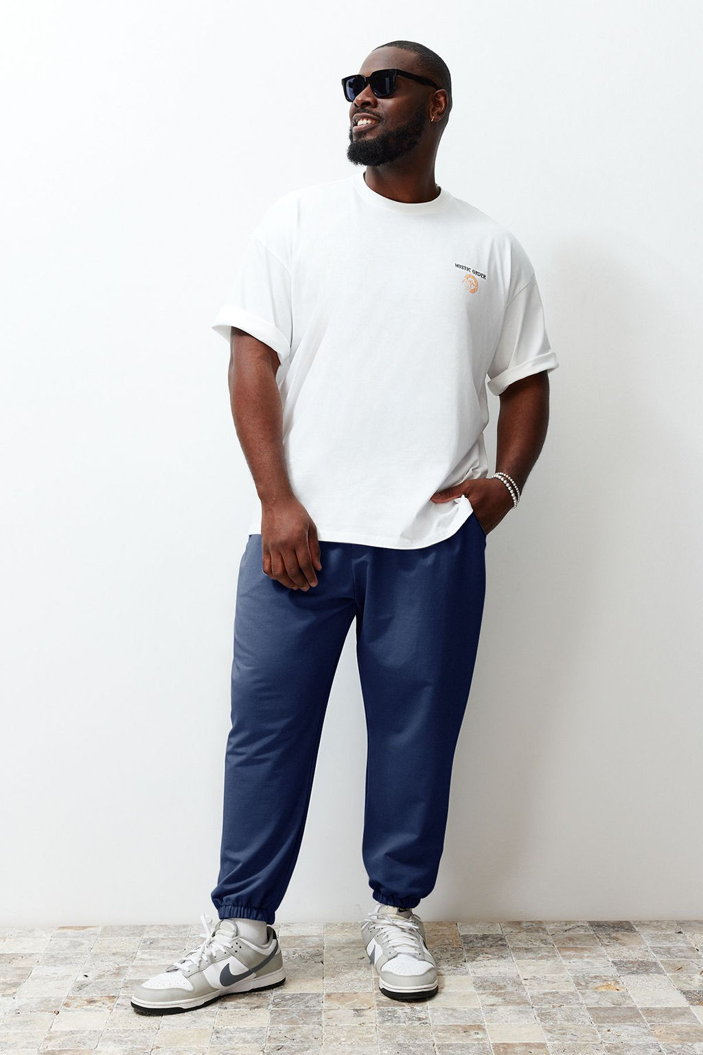 TRENDYOL MAN Buyuk Beden Indigo Oversize Rahat %100 Pamuklu Esofman Alt? TMNSS24AJ00001 - Trendyolmilla фото 19