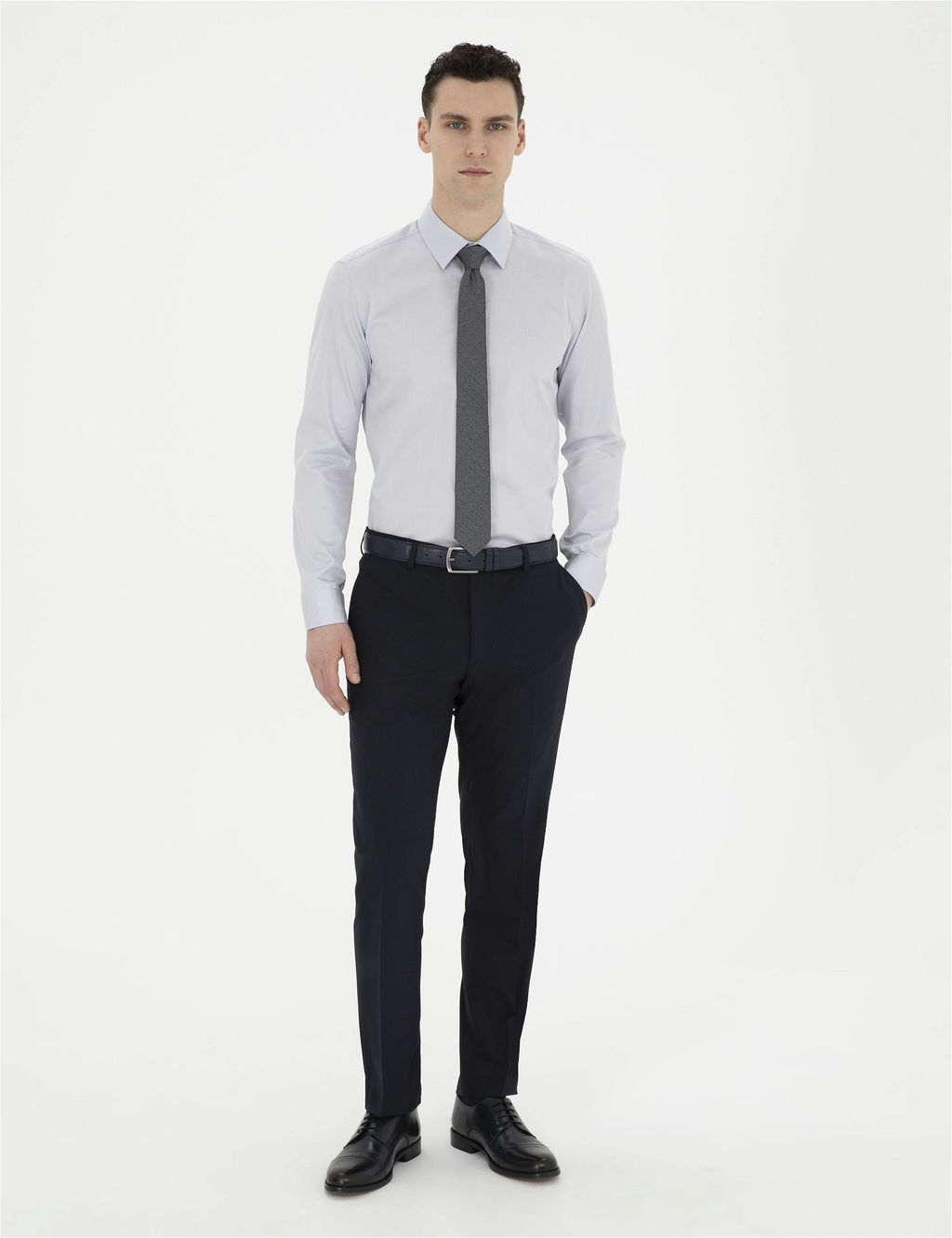 Gri Slim Fit Uzun Kollu Basic G_mlek - Pierre cardin фото 4