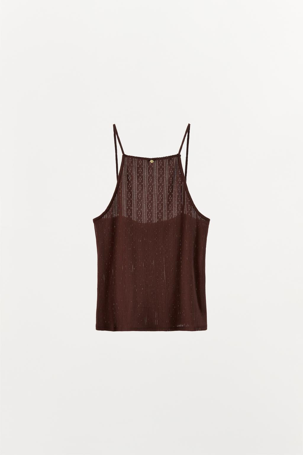POINTELLE TOP WITH LACE TRIMS - Zara фото 2